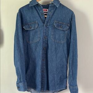Wrangler Blue Casual Button Down Shirt